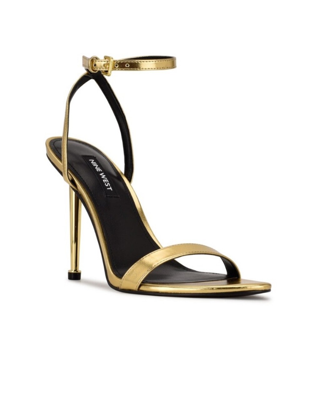 Nine West Reina Women's Gold Metallic Ankle Strap High Heel Sandals Size 7